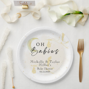 Paper Plate Oh Babies! Stickers Stork Twins Neutr