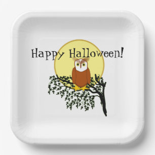 Paper Plate - Owl on Branch