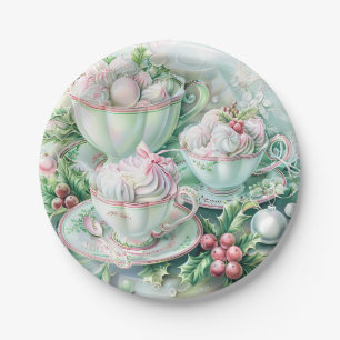 Paper Plate-Pink Victorian Christmas Paper Plate