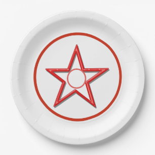 Paper Plate - Red Star and Circles
