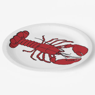 Paper plate Retro lobster