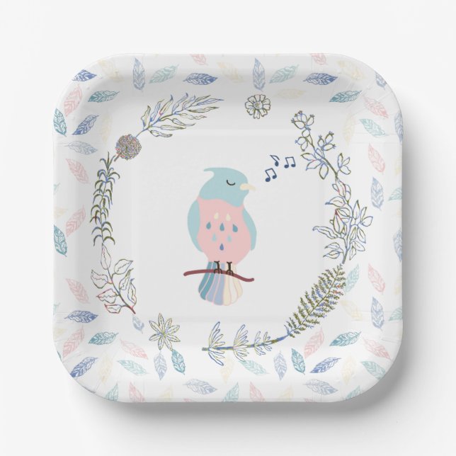 PAPER PLATE : SINGING BIRD (Front)