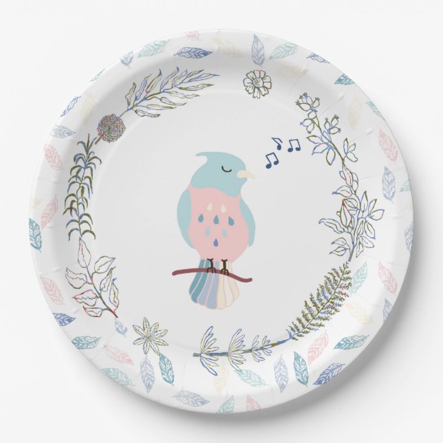 PAPER PLATE : SINGING BIRD (Front)