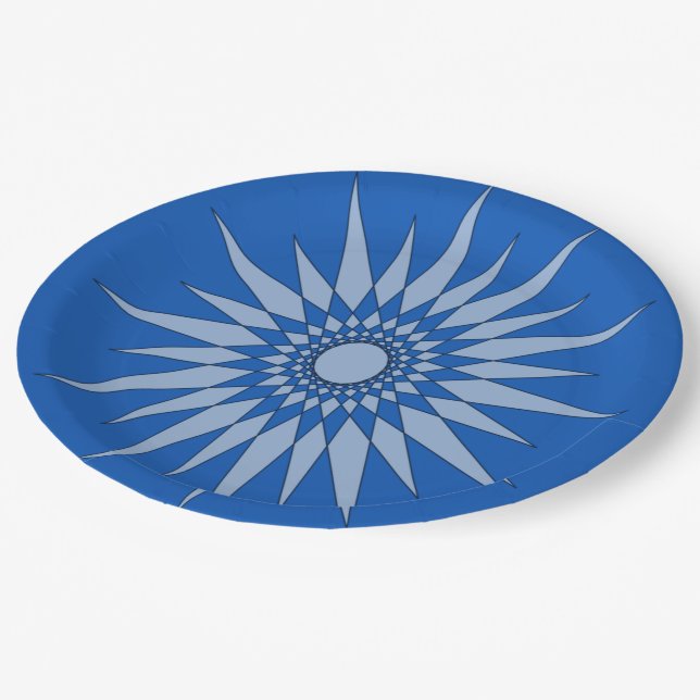 Paper Plate - Star Pattern in Blue (Angled)