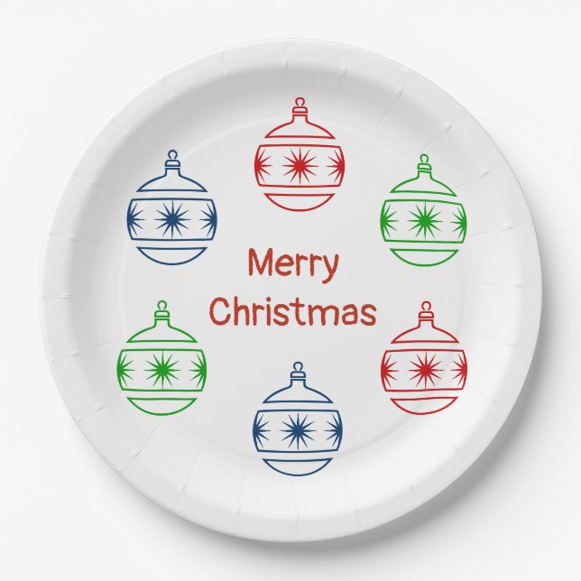 Paper Plate - Tree Ornaments and Greeting (Front)