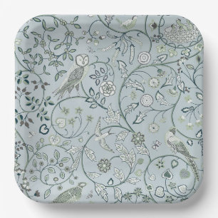 PAPER PLATE : WILLIAM MORRIS : OWL & PHEASANT