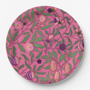 PAPER PLATE : WILLIAM MORRIS : PINK POMEGRANATES 
