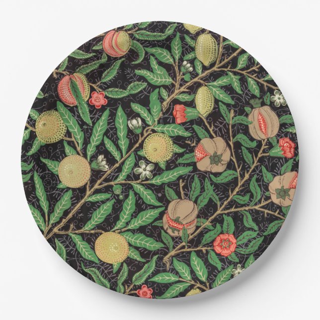 PAPER PLATE : WILLIAM MORRIS : POMEGRANATES (Front)