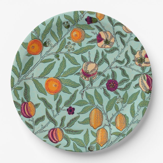 PAPER PLATE : WILLIAM MORRIS : POMEGRANATES  (Front)