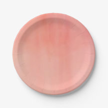 Paper plate with a peach watercolor design