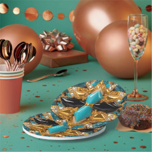 Paper plate with Bahamas Colours Design