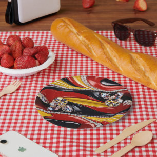 Paper plate with Belgian Colours Design