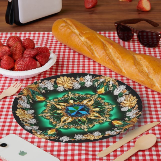 Paper plate with Brazilian Colours Design (Picnic)