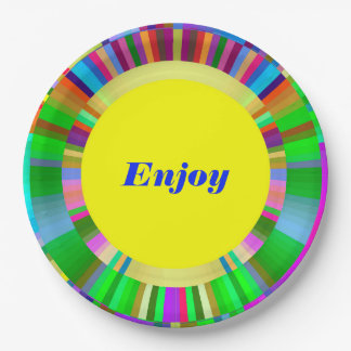 Paper Plate with Circular Mosaic Colourful Design