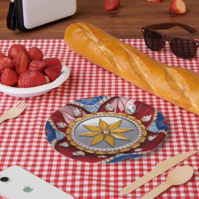 Paper plate with Colombian Colours Design (Picnic)