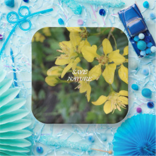 PAPER PLATE WITH NATURE PROTECTION MESSAGE