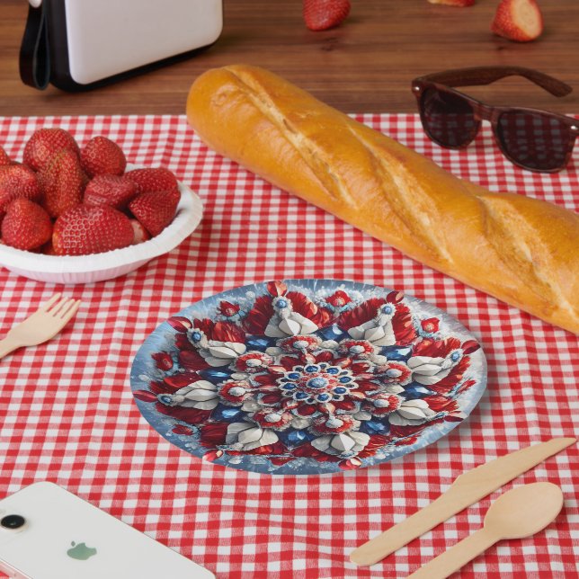 Paper plate with Norwegian Colours Design (Picnic)