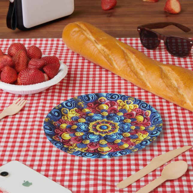 Paper plate with Romanian Colours Design (Picnic)
