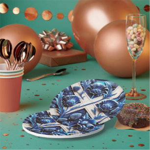 Paper plate with Scottish Thistles Design