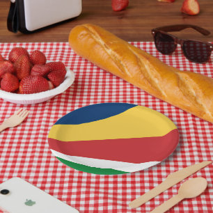 Paper plate with Seychelles Colours Design