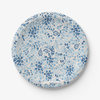 Paper plate with split tile design.