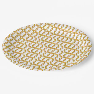 Paper Plate - Woven Golden Rings