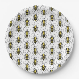 Paper Plate - Yellow and Black Bees 