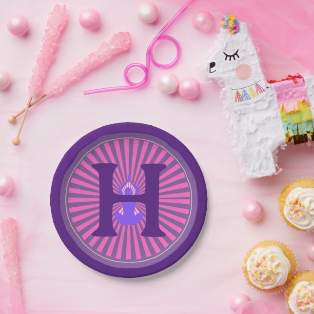 Paper Plate  Yoga Zen - Personalised Add Initial (Party)