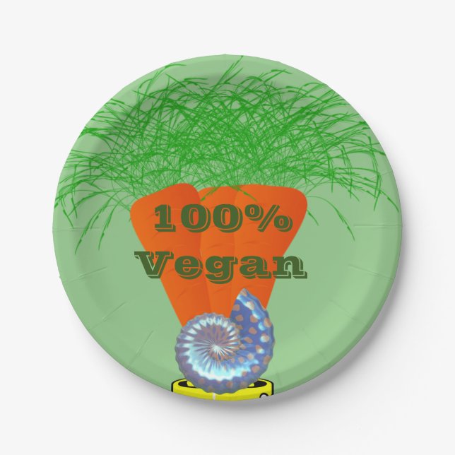 Paper Plates, 100% Vegan Carrots Plate (Front)