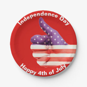 Paper Plates 4th of July Independence Day Food Red
