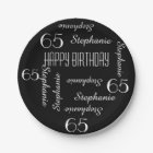 Paper Plates, 65th Birthday Party Repeating Names