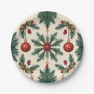 Paper Plates, 7" Round Paper Plate(Christmas) Plate