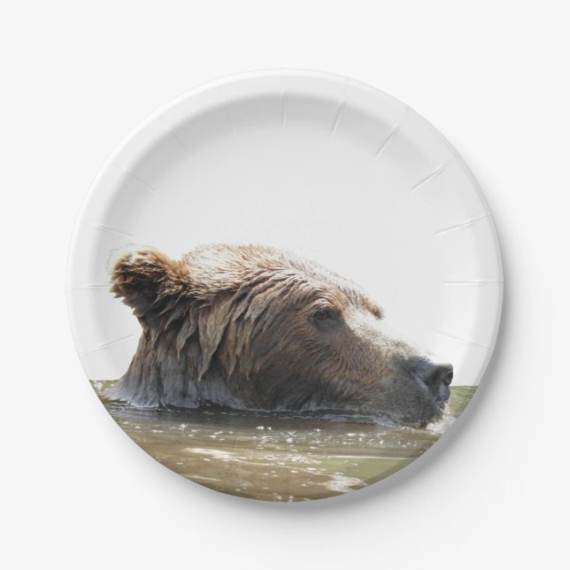 Paper Plates 7" w/ grizzly bear (Front)