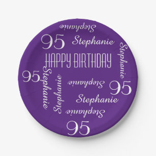 Paper Plates, 95th Birthday Party Repeating Names Plate