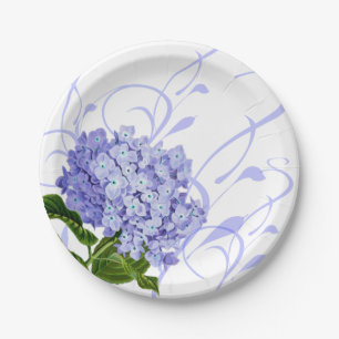 Paper Plates-Blue Hydrangea Paper Plate