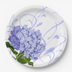Paper Plates-Blue Hydrangea Paper Plate