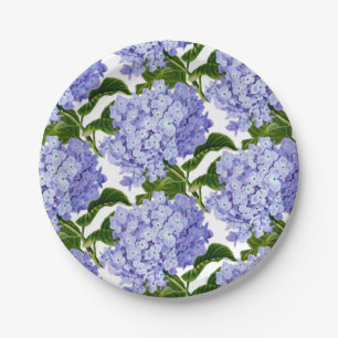 Paper Plates-Blue Hydrangeas Paper Plate