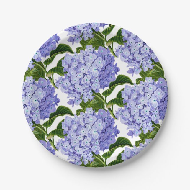 Paper Plates-Blue Hydrangeas Paper Plate (Front)