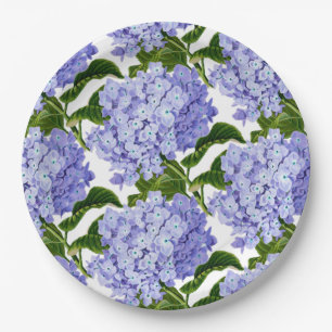 Paper Plates-Blue Hydrangeas Plate