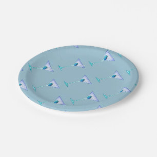 PAPER PLATES, BLUE MARTINI DESIGN PLATE