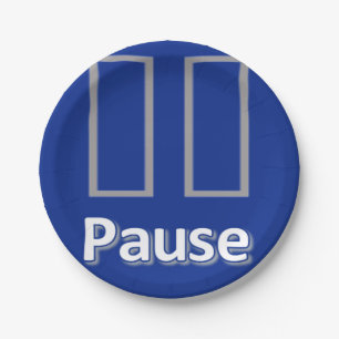 Paper Plates Blue Pause