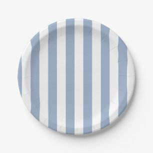 Paper Plates, Blue & White Stripe Birthday Plate
