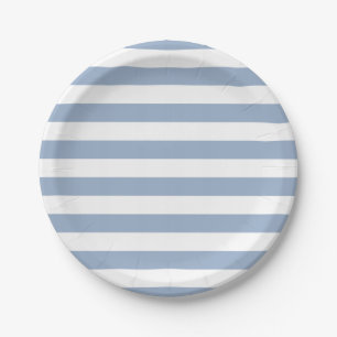 Paper Plates, Blue & White Stripe Birthday Plate