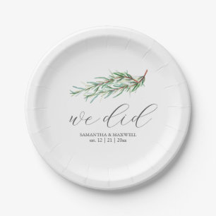 Paper Plates Botanical Rosemary Branch Greenery