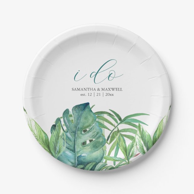 Paper Plates Botanical Tropical Greenery (Front)