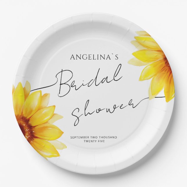  Paper Plates Bridal Shower Sunflower (Front)
