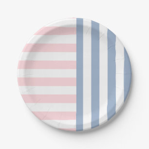 Paper Plates, Bue, Pink & White Stripe  Plate