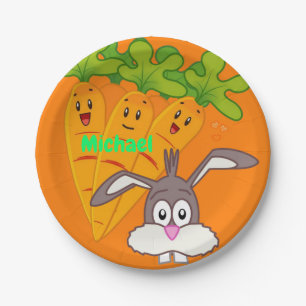 Paper Plates, Carrots Orange Rabbit Paper Plate