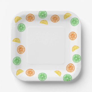 Paper plates citric fruits
