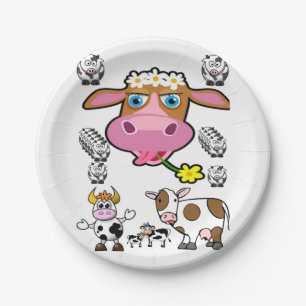 Paper plates Cows